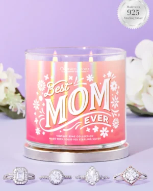 Best Mom 2-tahiga küünal hõbedast ehtega