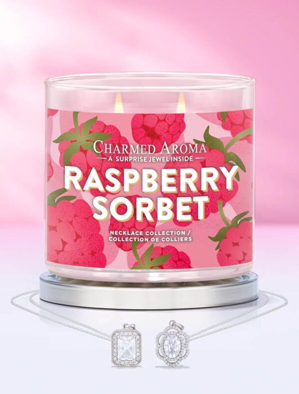Raspberry Sorbet 2-tahiga küünal ehtega
